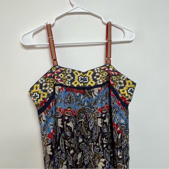 Anthropologie One September Cosima Dress Boho Scarf Print Midi Loose Medium - Picture 4 of 11